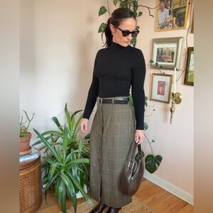 Vintage JH Collectibles Plaid Midi Skirt